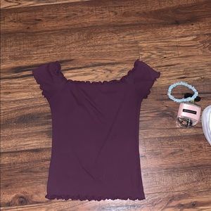 Hollister off the shoulder purple top